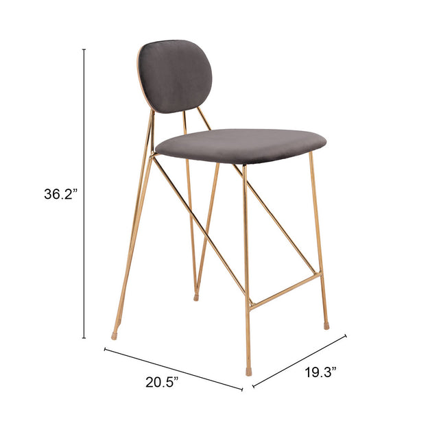 Hivvago Georges Counter Stool Gray Gold 4