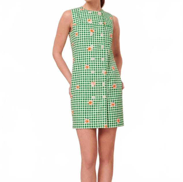 Tara Jarmon Raphia Canvas Mini-Robe Vert 2 2