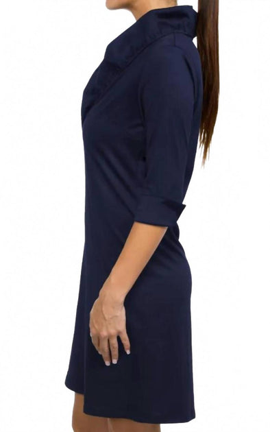 Scott Solid Ruffneck Kleid Blau XL 3