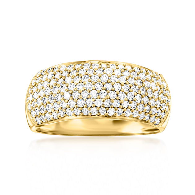 Ross-Simons Pave Diamond Ring Yellow Gold US 6 2