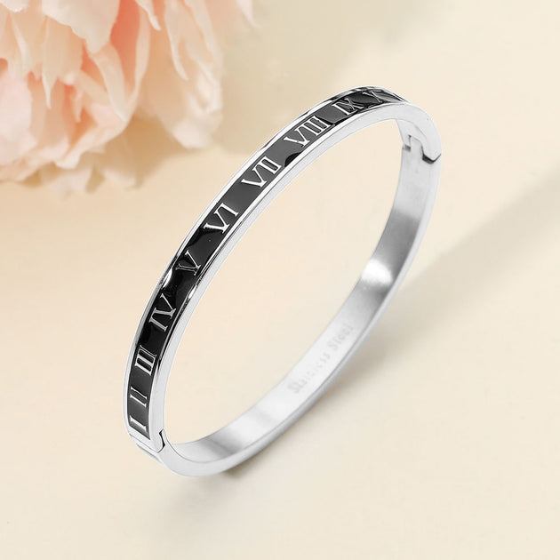 FASHNZFAB Hinged Bangle Bracelet Silver One Size 5