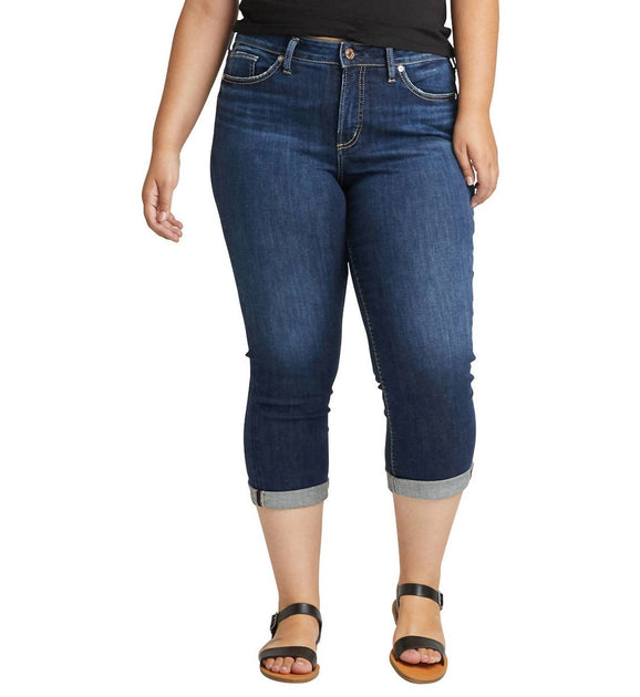 Silver Jeans Co. Avery High Rise Capri Jeans - Plus Blau 28" Taillenumfang 2