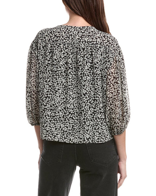 1.STATE Puff Sleeve Blouse Black Large 3