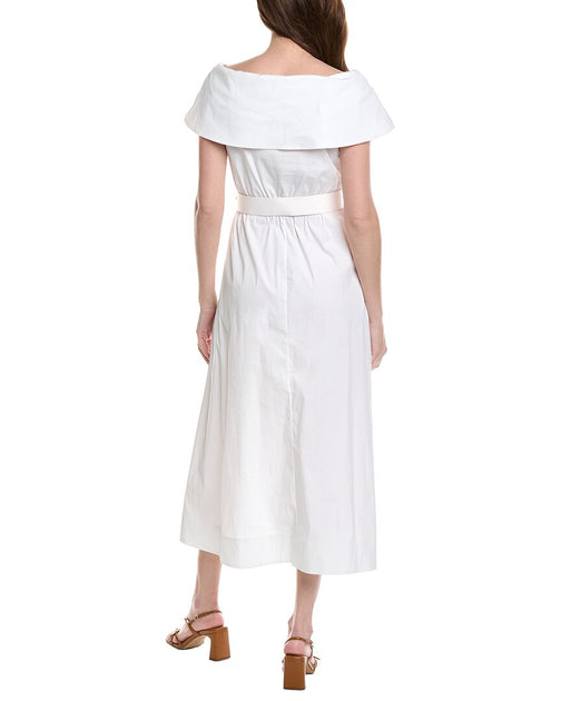 Lela Rose Asymmetrical Cuff Dress White US 2 3