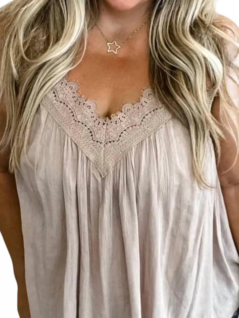 BLAKELEY Leni Lace Tank Top Grey 1X 3