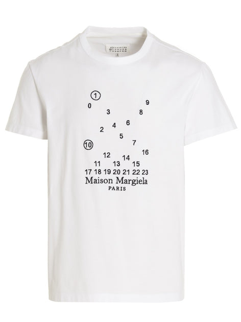 Maison Margiela White Cotton T-Shirt With Embroidered Logo