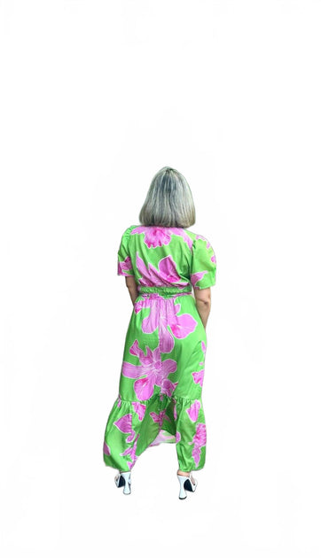 a.peach Maxikleid mit V-Ausschnitt und Schlitz Pink Medium 4