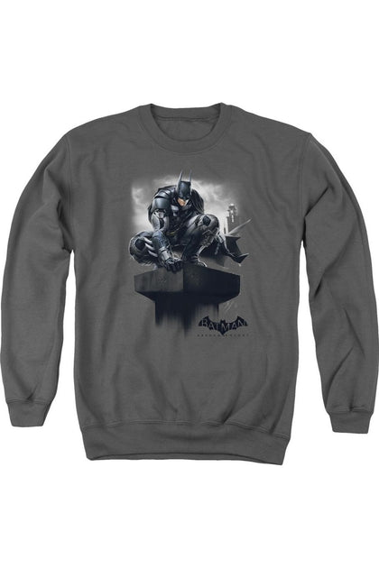 Gildan Batman Arkham Knight Perched Crewneck Sweatshirt Grey Large 2