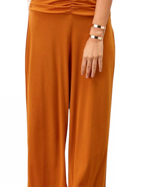 Guimanos Knitted Halter Jumpsuit Brown Small 4