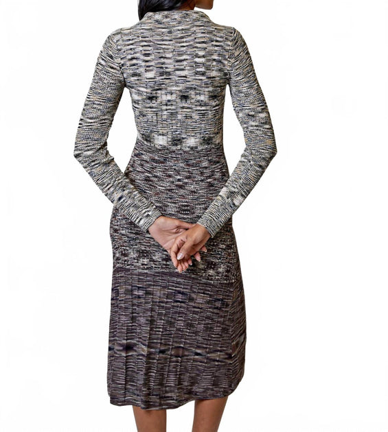 dh NEW YORK Long Sleeve Dress Grey Large 4
