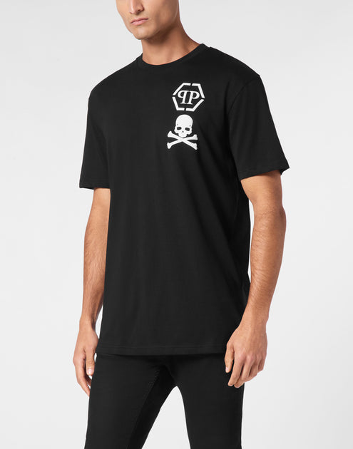 Philipp Plein Skull & Bones V Neck T-Shirt White Small 5