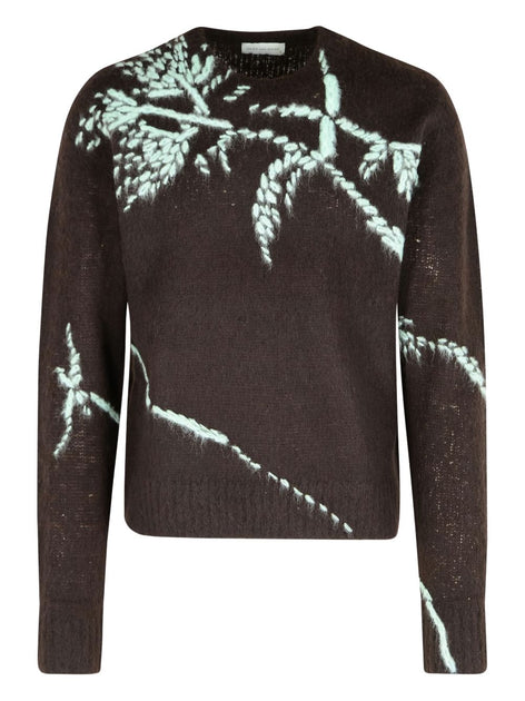Dries Van Noten Alpaca-Blend Sweater Botanical Embroidery Black Medium 2