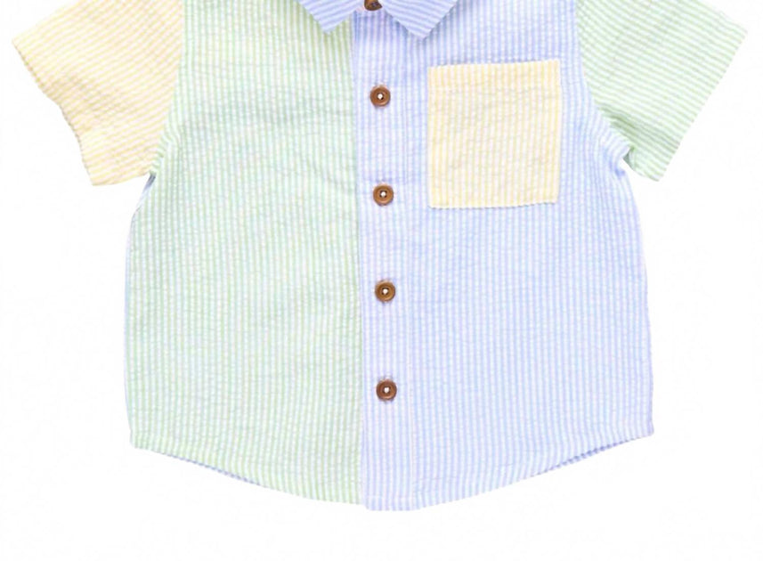 Pink Chicken Jack Color Block Shirt Green US 5 2