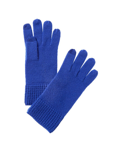 Phenix Knit Waffle Cuff Cashmere Gloves Blue One Size 3