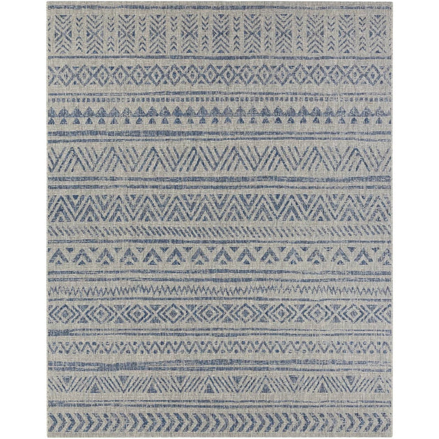 Hivvago Chevron Teppich Blau Grau 4x6 2