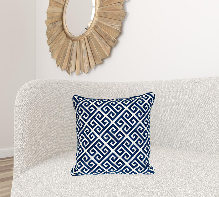 Hivvago Greek Key Throw Pillow Blue 46x46 4