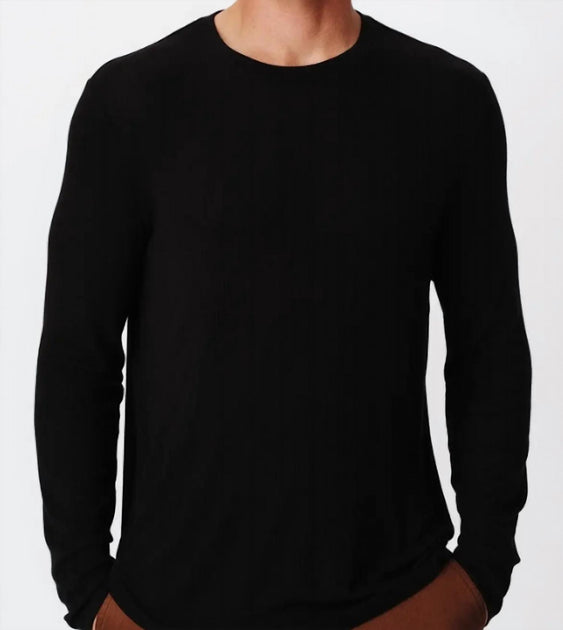 ATM Modal Rib Over Long Sleeve Crew Neck Black Large 3