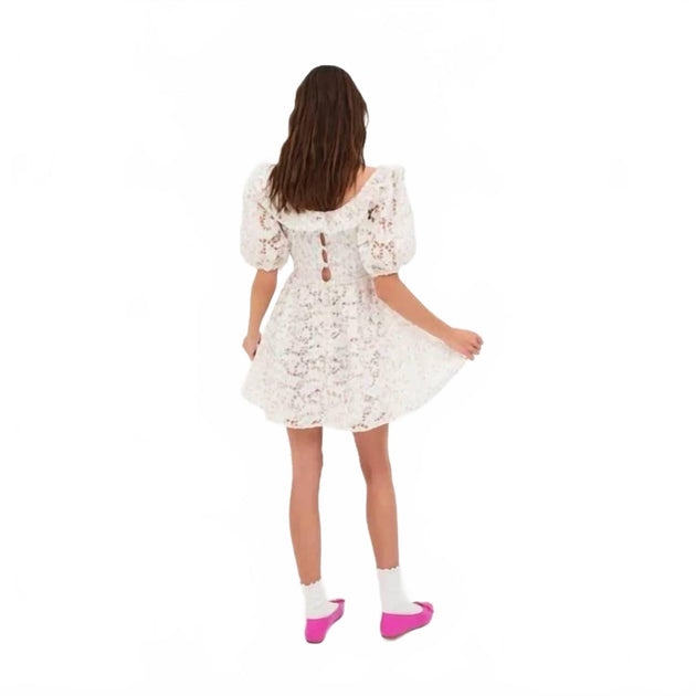 magnolia mini dress for love and lemons For Love & Lemons Magnolia Mini Dress White