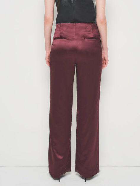 AS by DF Collins Satin Trousers Brown US 2 Regular 3