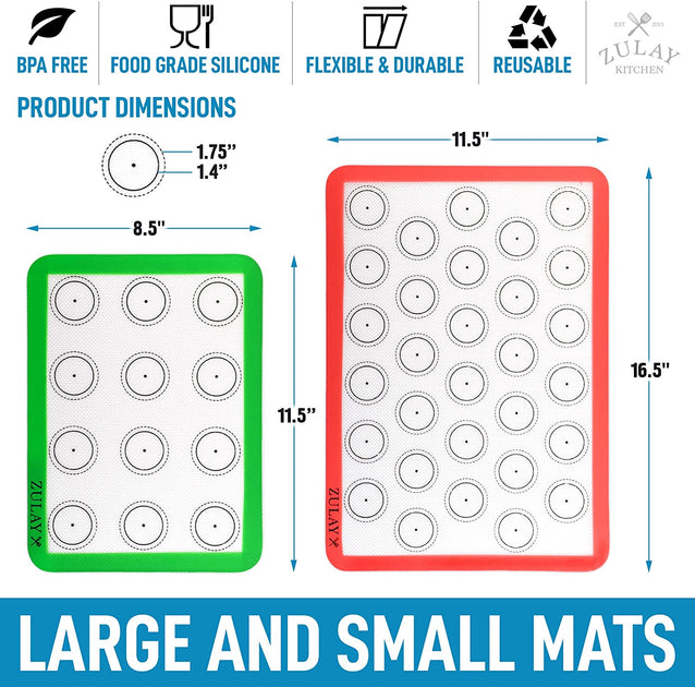 Zulay Kitchen Silicone Baking Mat Set 4
