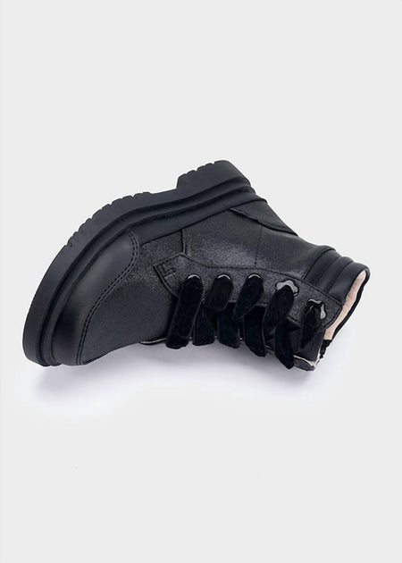 Mayoral Glitter Biker Bootie Mid Black US 11 4