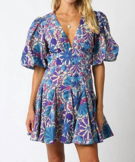 OLIVACEOUS Nola Flounce Mini Dress Multi Large 2