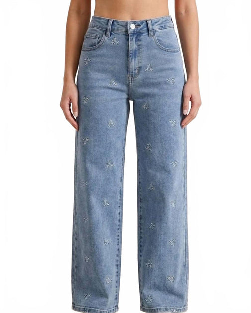 RISEN Petal Threads Barrel Jeans Blue 32 2