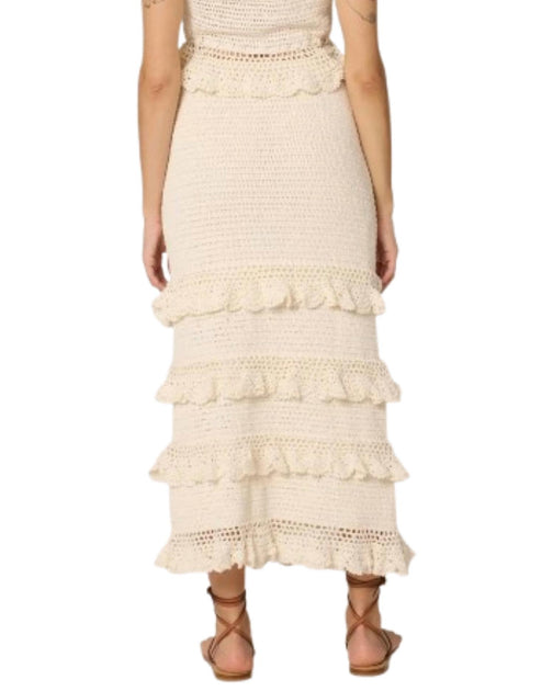 Cleobella Serena Crochet Ankle Skirt Beige Large 3