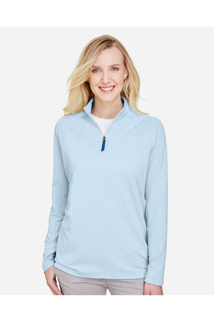 Devon & Jones CrownLux PerformanceClubhouse Micro-Stripe Quarter-Zip Pullover Blue XLarge 4