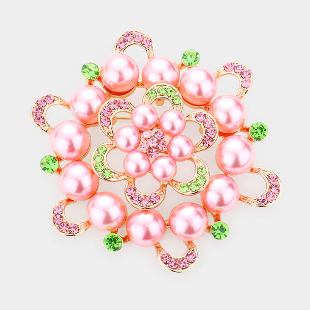 FASHNZFAB Flower Pin Brooch Pink 4