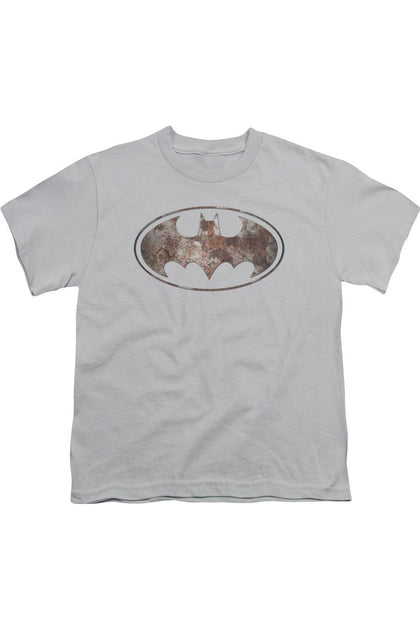 Gildan Batman Heavy Rust Logo Short Sleeve Youth Tee White XLarge 2