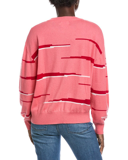 Brodie Cashmere Glitch Zebra Sweater Pink Medium 3