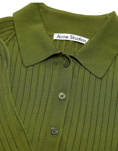 Tシャツ・カットソー Acne Studios Ribbed Silk Polo With Classic Collar Acne Studios Ribbed Silk Polo With Classic Collar | ShopSimon