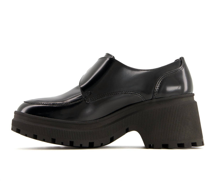 Andrea Women's Heeled Patent Moccasins Black US 8 3