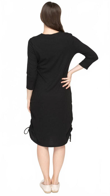 KMW Rib Ruched Dress Black XSmall 3