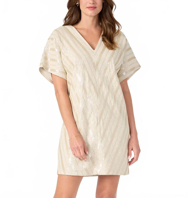 Trina Turk Elisabetta Dress Beige Small 2