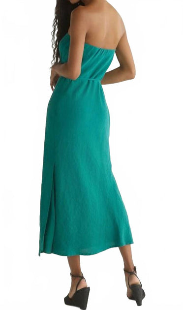 Bella Dahl Strapless Bias Maxi Dress Blue Small 3