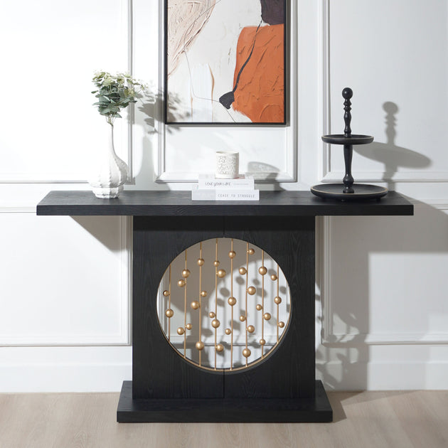 Streamdale Console Table Black Gold 2