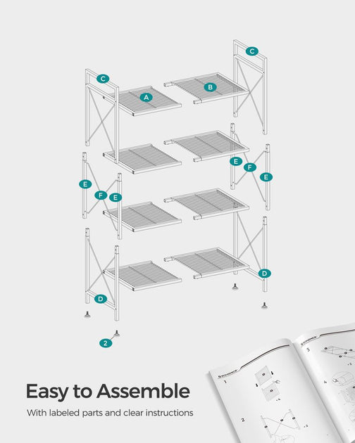 Hivvago 4-Tier Storage Rack Ink Black 3