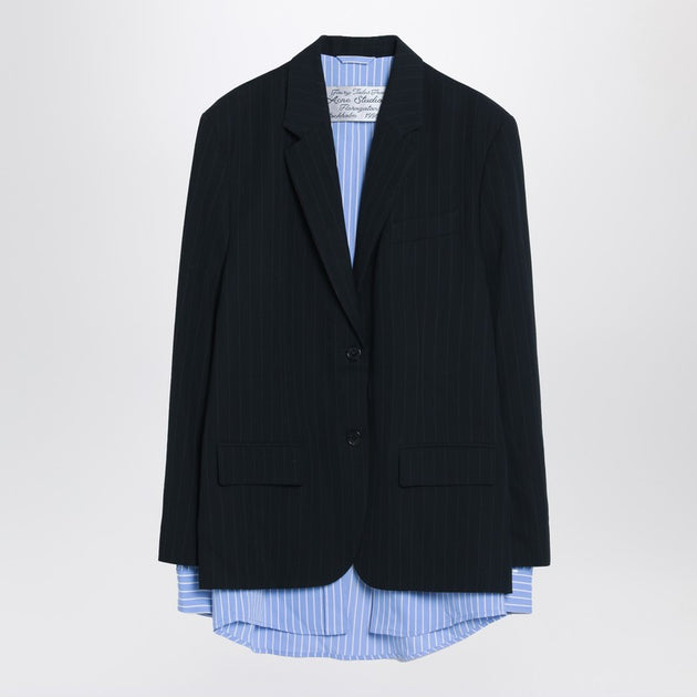 ジャケット Acne Studios Blue Single-Breasted Jacket In Wool Blend ACNE STUDIOS | SINGLE-BREASTED SUIT JACKET Mid Blue | Dale