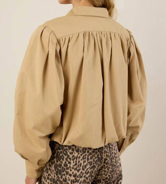 English Factory Cropped Trench Jacket Gold Medium 3