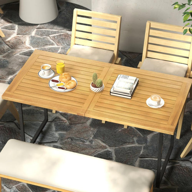 Hivvago Teak Wood Tabletop Panel Natural 4