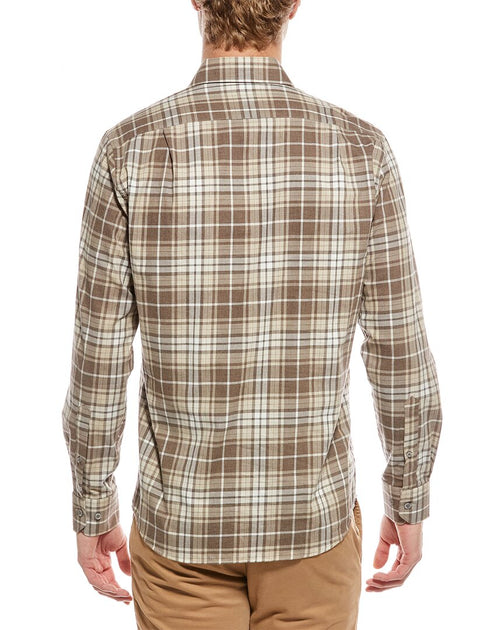 Scott Barber Heathered Weekend Plaid Shirt Brown XL 3