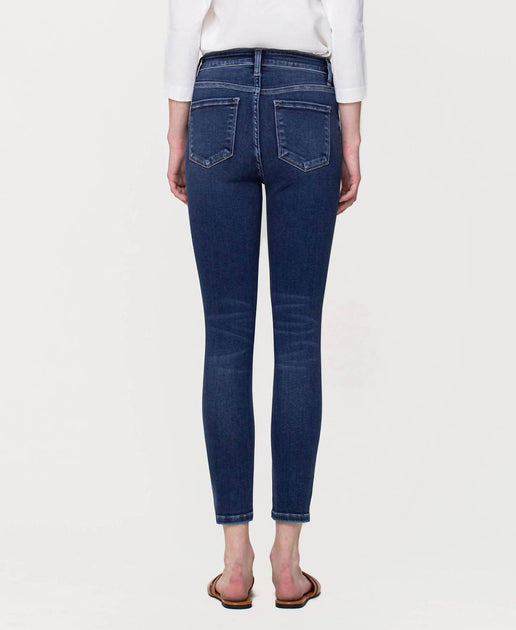 Flying Monkey High Rise Super Soft Crop Skinny Jeans Blue 30 4