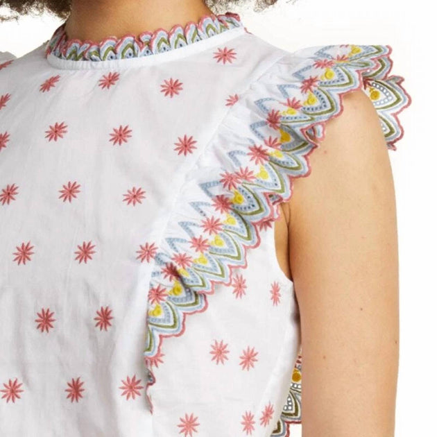  Boden Broderie Anglaise Sleeveless Top White US 10 4