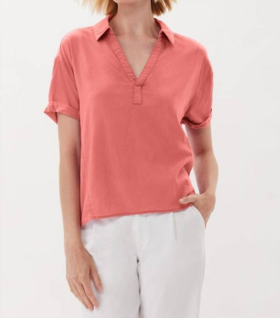 Ecru New Hutton Pullover Top Pink Large 2