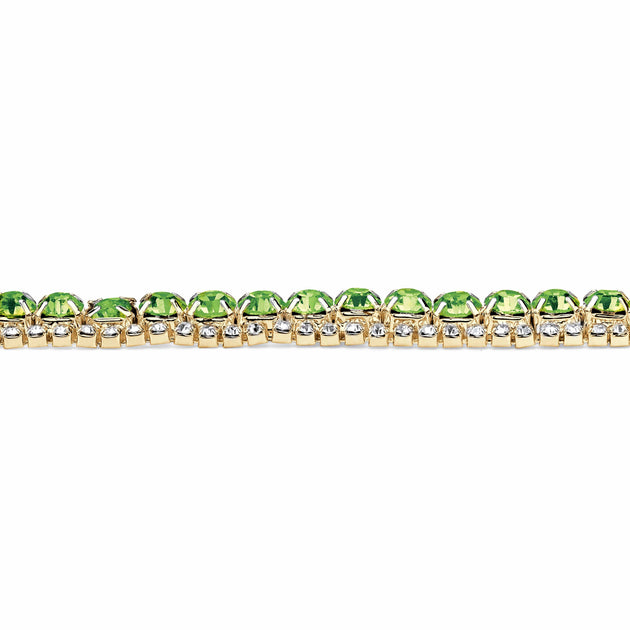 Palm Goldtone Birthstone Crystal Bracelet Blue 7 inches 3