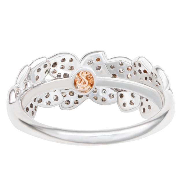Suzy Levian Flower Band Ring Silver US 7 3