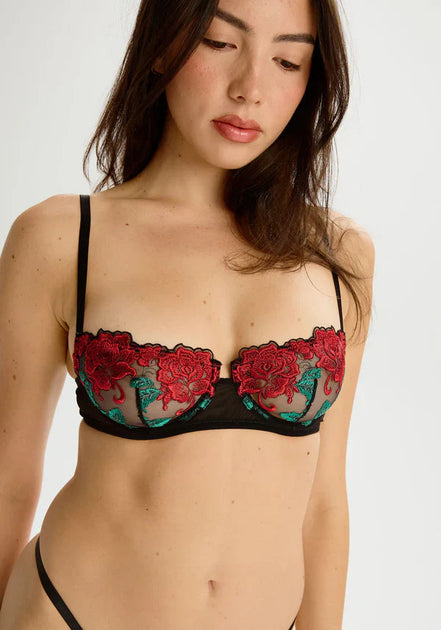 TRUEDAMES Carmen Unlined Balconette Bra Black 32B 2