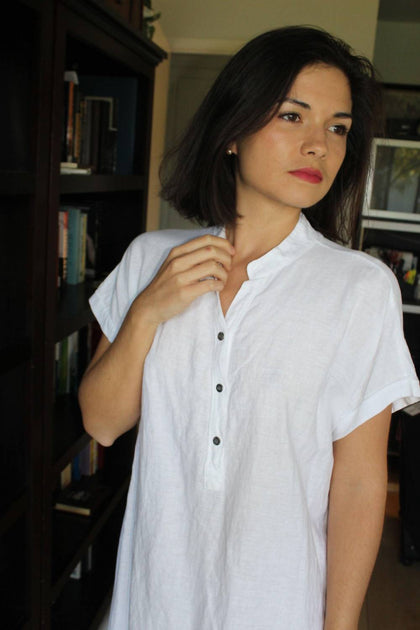 GIGI MODA Silvia Mini Shirt Dress White One Size 3